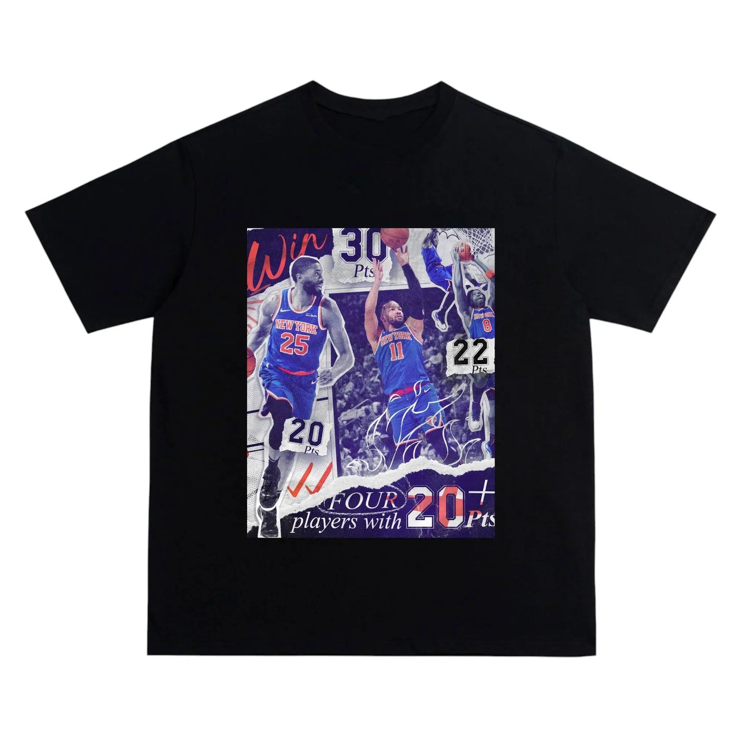 NYK “21-0 Historic Run” Collage Tee -Newspaper collage aesthetic Crew Neck Short-Sleeve T-Shirt Unisex