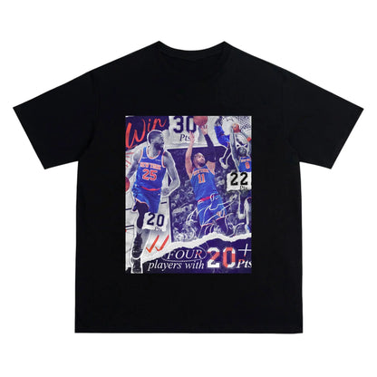 NYK “21-0 Historic Run” Collage Tee -Newspaper collage aesthetic Crew Neck Short-Sleeve T-Shirt Unisex