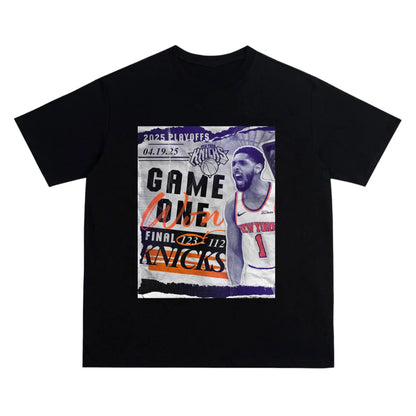 NYK “21-0 Historic Run” Collage Tee -Newspaper collage aesthetic Crew Neck Short-Sleeve T-Shirt Unisex