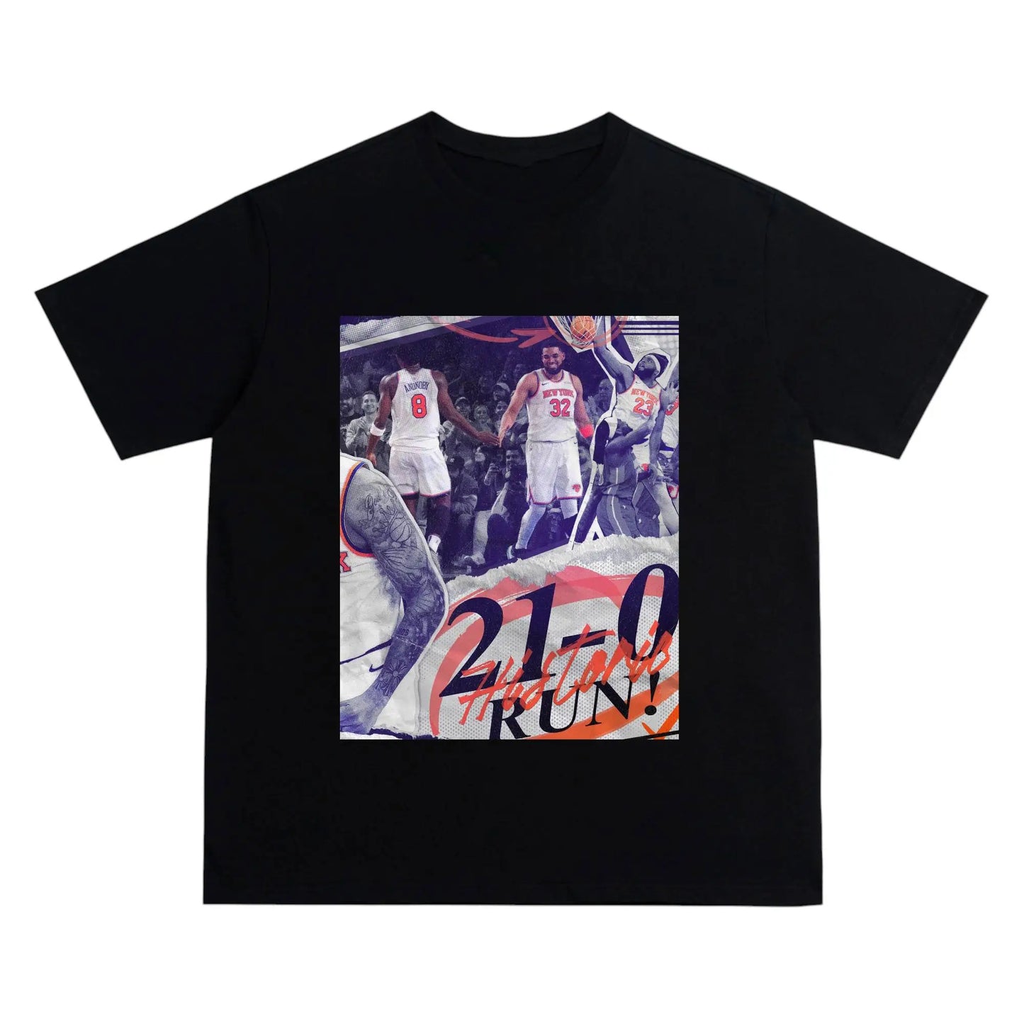 NYK “21-0 Historic Run” Collage Tee -Newspaper collage aesthetic Crew Neck Short-Sleeve T-Shirt Unisex
